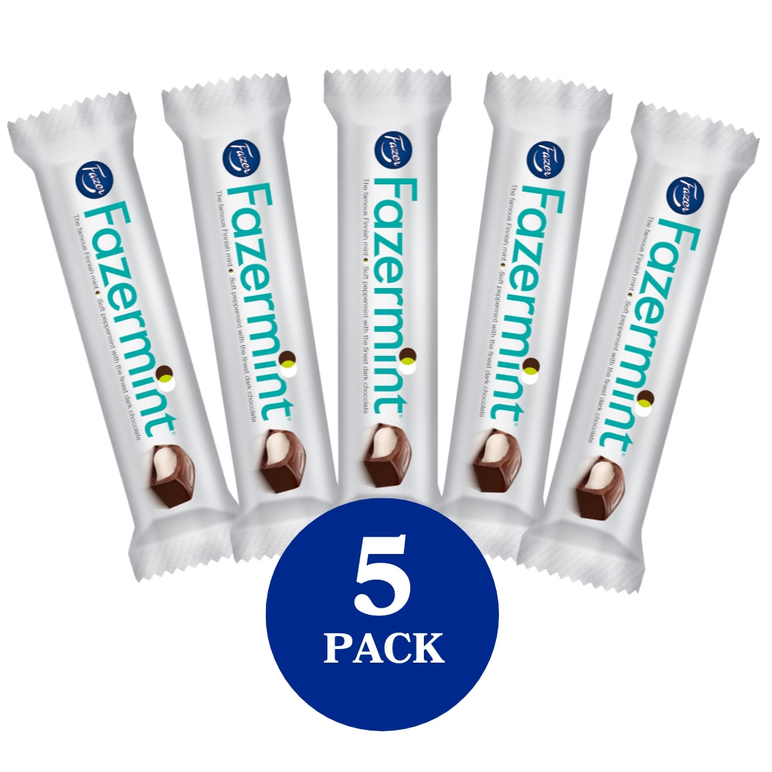 Fazer Fazermint tumma minttusuklaapatukka 41g 5-PACK