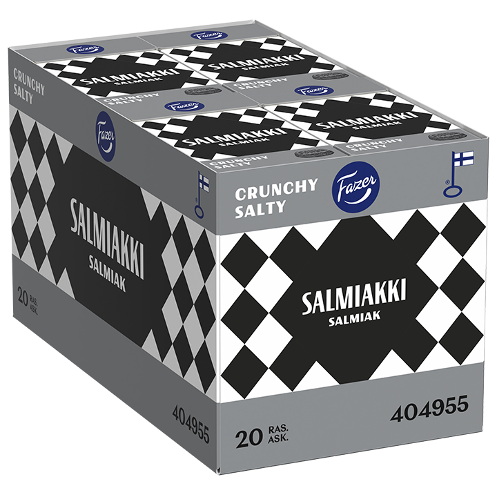 20 x Fazer Salmiakki Crunchy Salty pastillirasia 38g