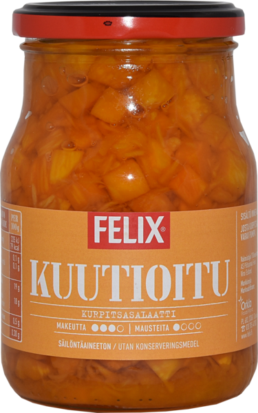 Felix kurpitsasalaatti, kurpitsakuutioita mausteliemessä 380/250g