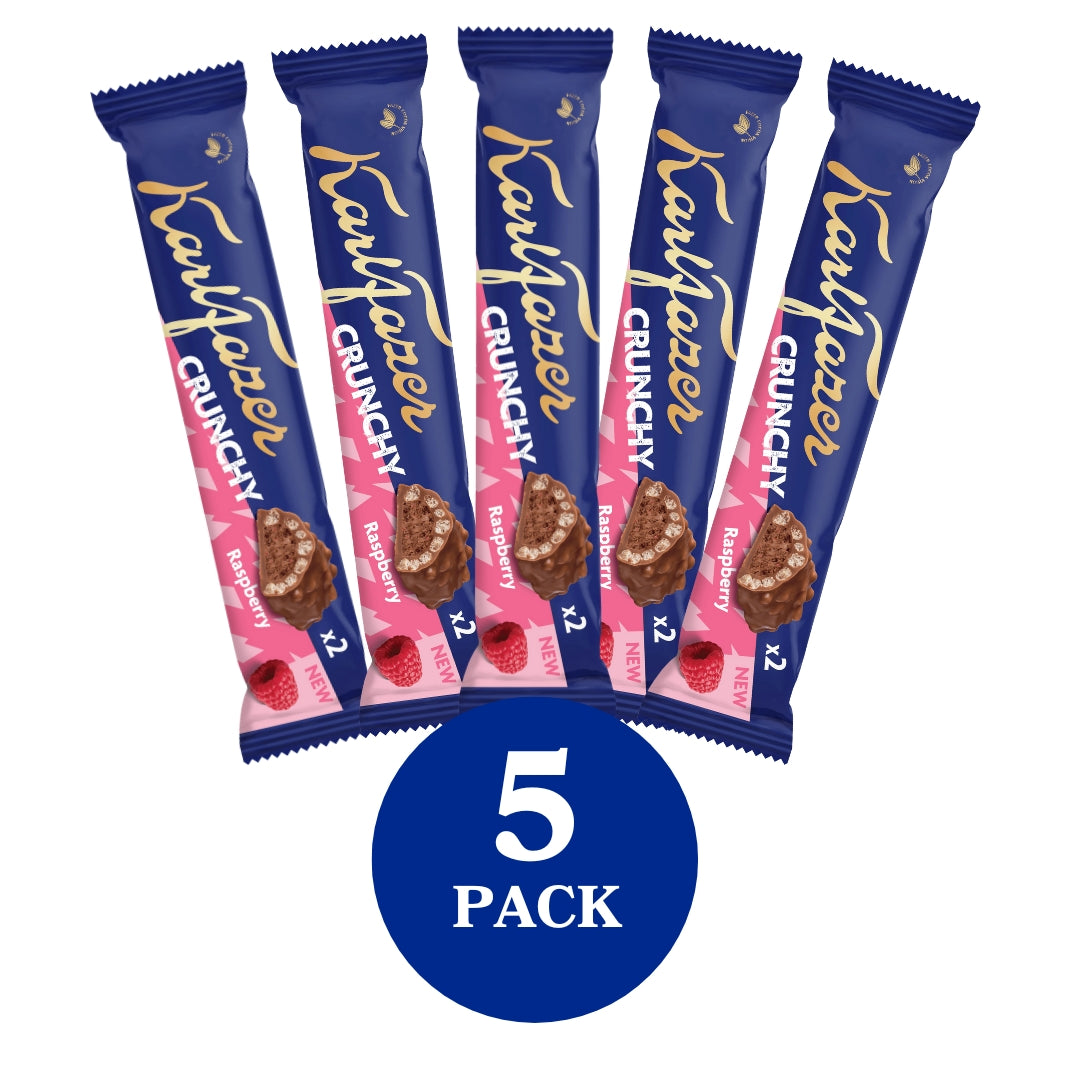 Karl Fazer Crunchy Raspberry chocolate bar 50g 5-PACK – Suomikauppa.fi