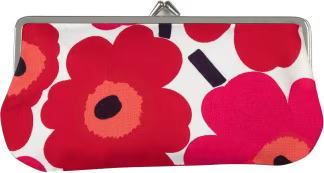 Marimekko Mini Unikko -silmälasikukkaro 9 × 19 cm, punainen, valkoinen