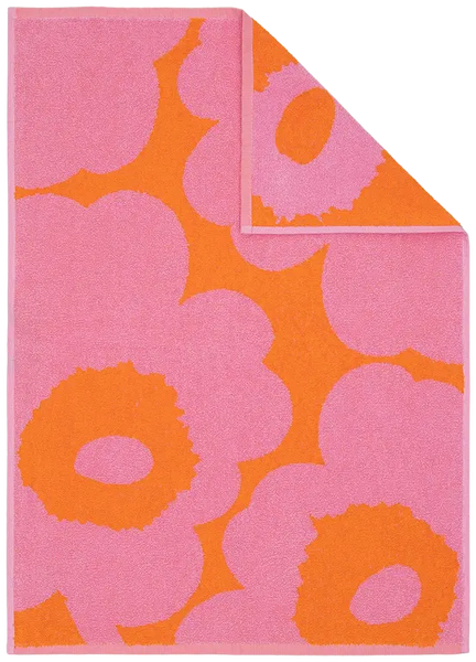 Marimekko ウニッコ ハンドタオル 50×70cm、オレンジ、ピンク