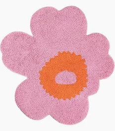 Marimekko Unikko -kylpyhuonematto 73 × 74 cm, pinkki, oranssi