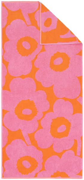 Marimekko ウニッコ バスタオル 70×150cm、オレンジ、ピンク