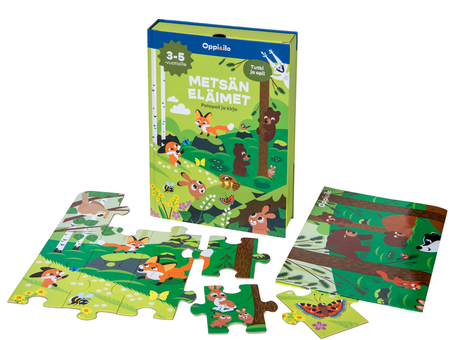 Oppi&ilo - Forest animals puzzle and book 3-5 yrs