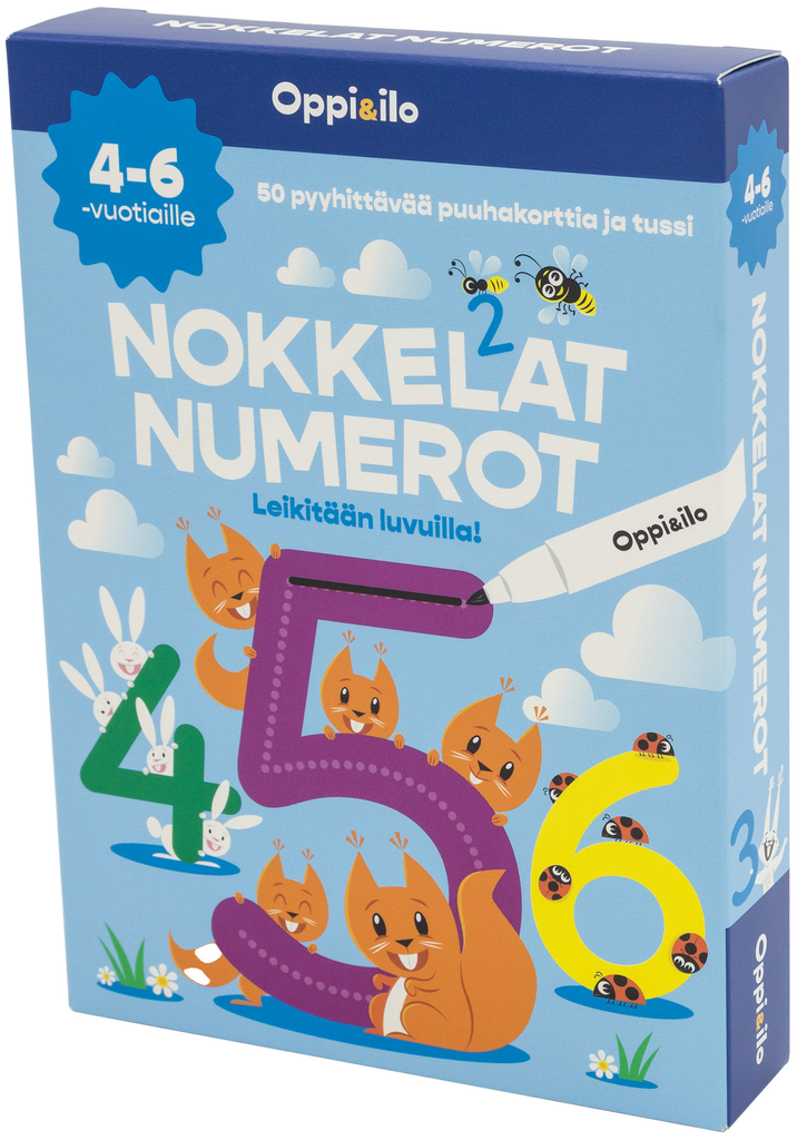 Oppi&ilo - NOKKELAT NUMEROT- puuhakortit 4–6 v