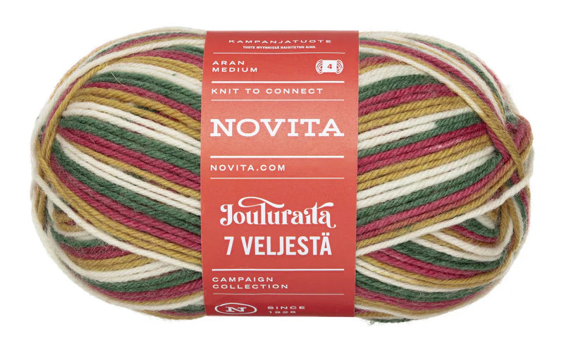 Novita 7 Veljestä Jouluraita 100g Joulukaari