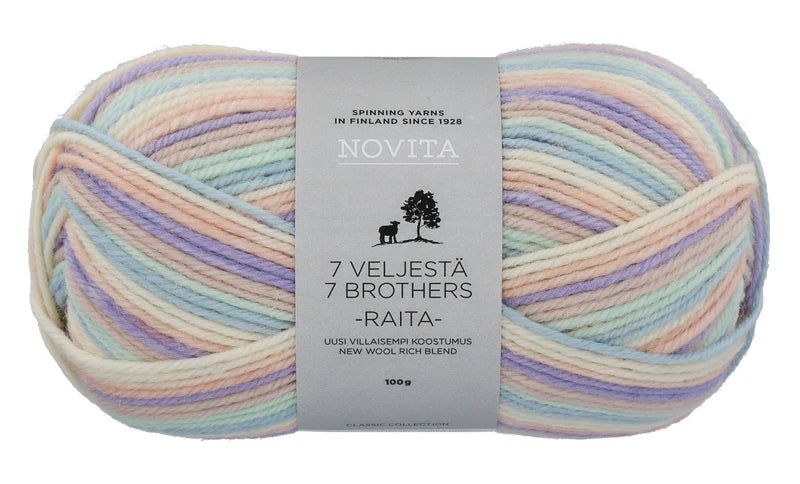 Novita 7 Brothers Raita 100 g wool blend yarn bridal bow