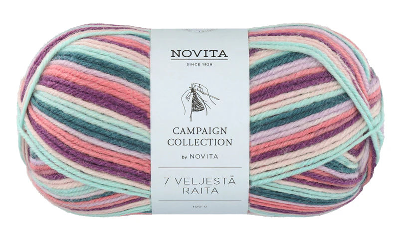 Novita 7 Brothers Raita 100 g wool blend yarn pastel arc