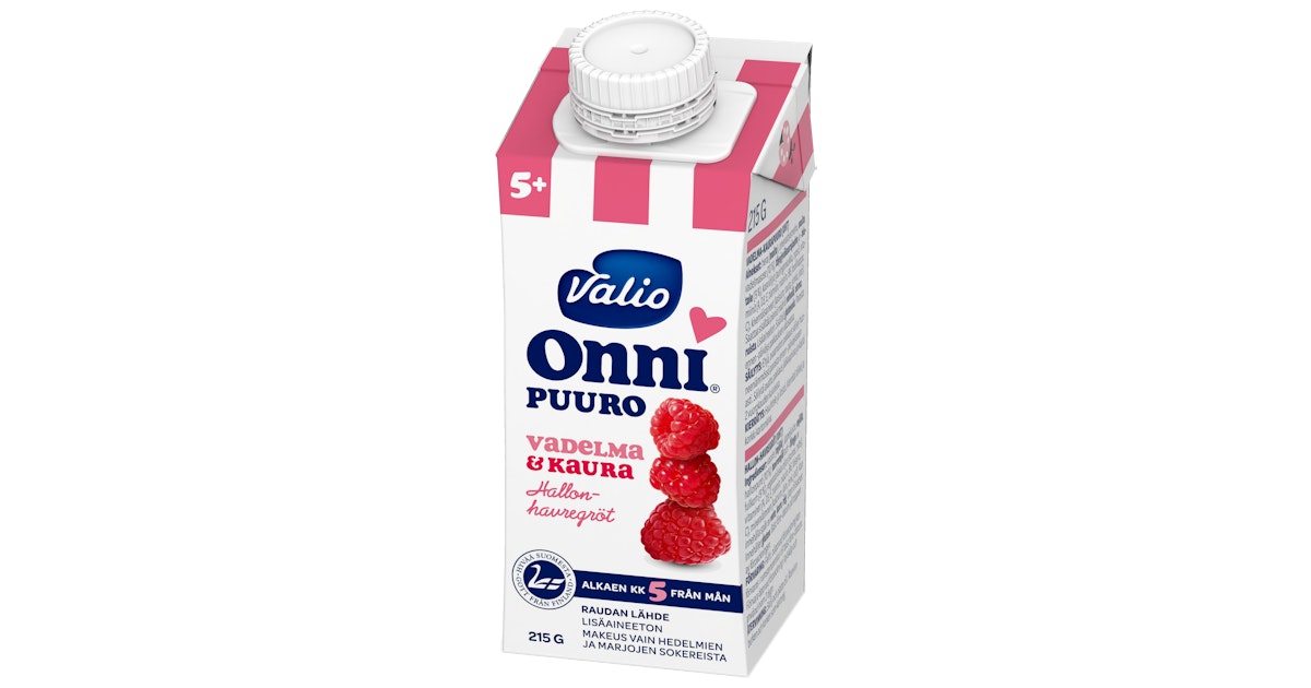 Valio Onni® vadelma-kaurapuuro 215 g UHT (alkaen 5 kk) 15KPL