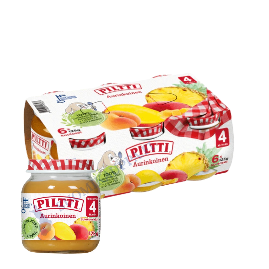 Piltti 6x125g Solig fruktpuré 4 månader