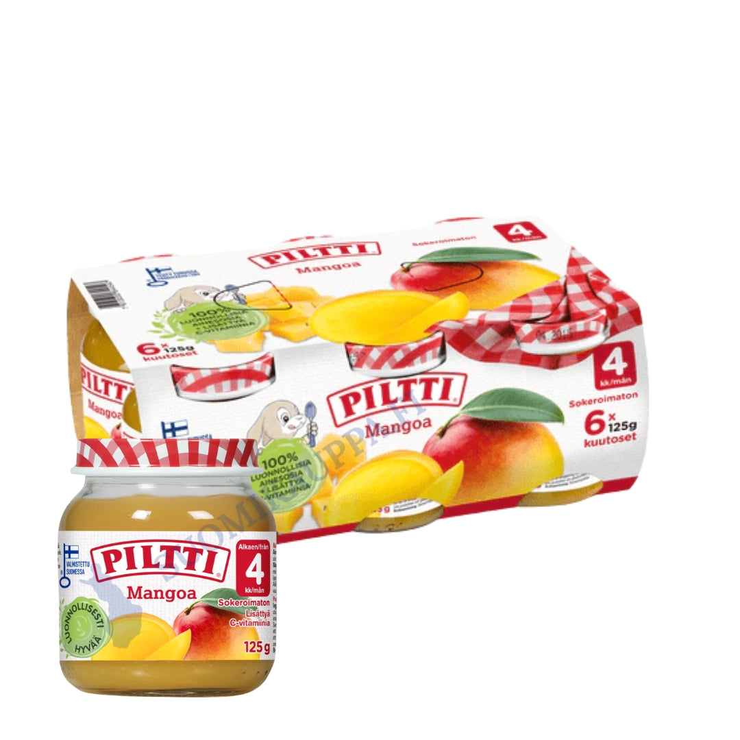 Piltti 6x125g Mango fruit puree 4 months – Suomikauppa.fi