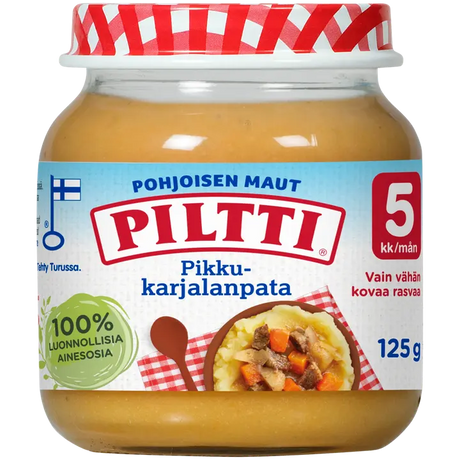 12 x Piltti Pohjoisen Maut 125g Pikku karjalanpata lastenateria 5kk