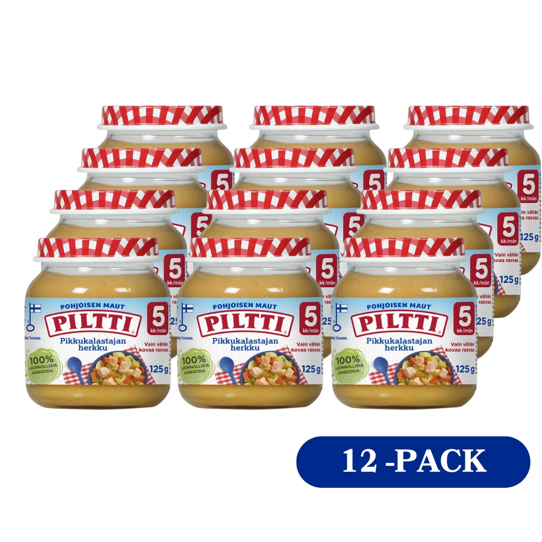 12 x Piltti Pohjoisen maut 125g Pikkukalastajan herkku lastenateria 5kk