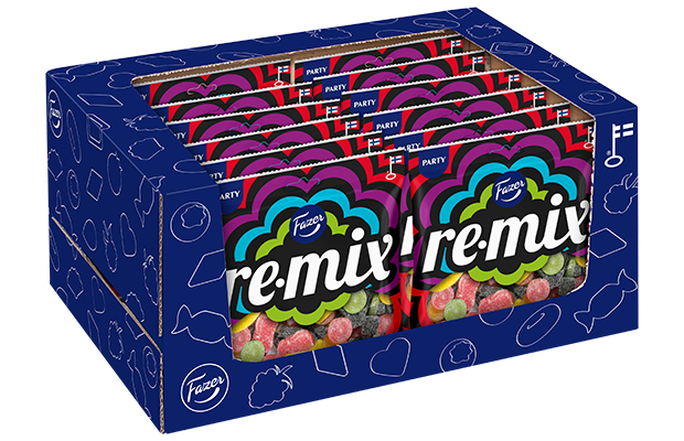 12 x Fazer Remix karkkipussi 350g LAATIKKO