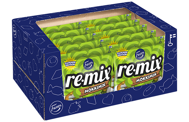 12 x Fazer Remix Mökkimix karkkipussi 400g LAATIKKO