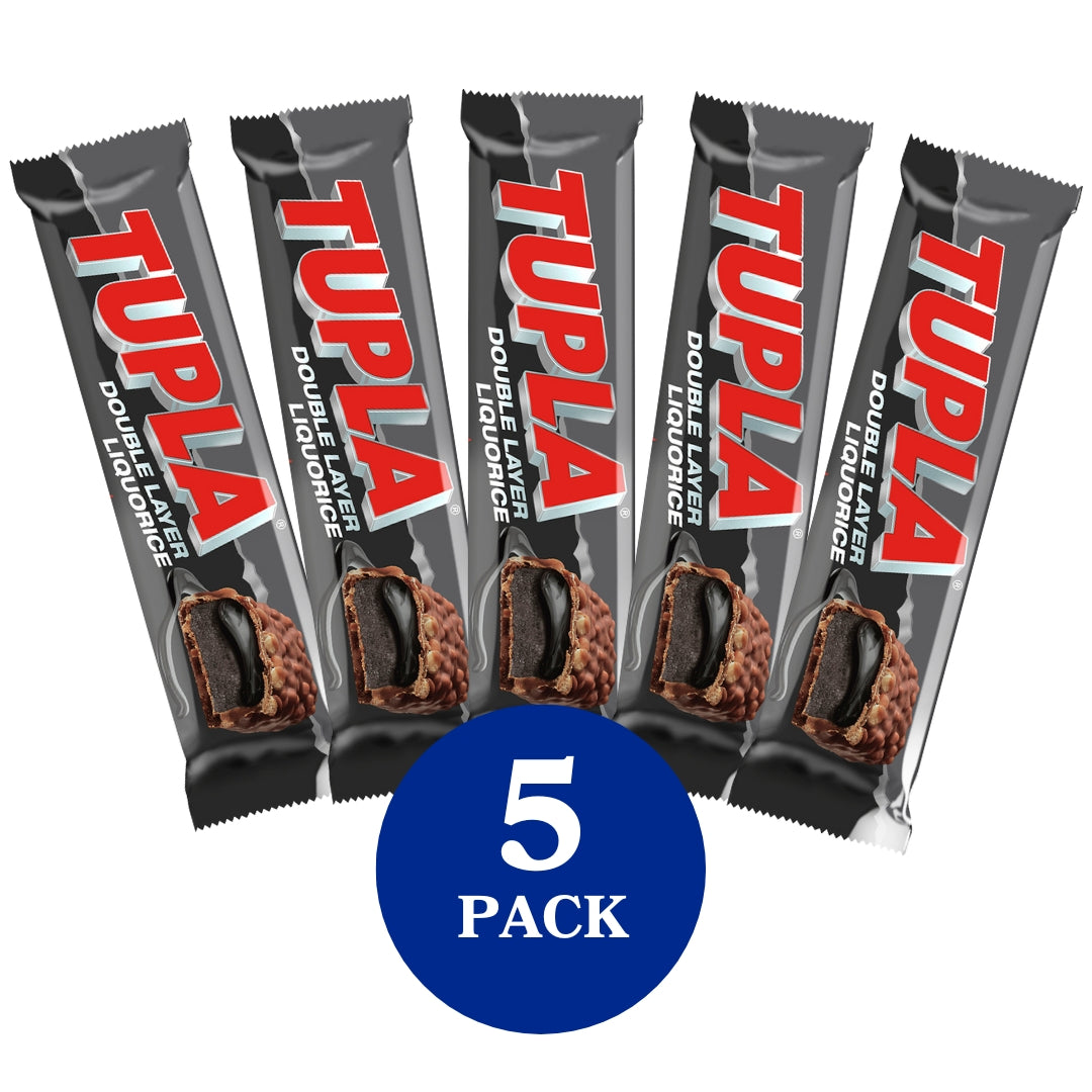 Tupla Double Layer Liquorice suklaapatukka 48g 5-PACK