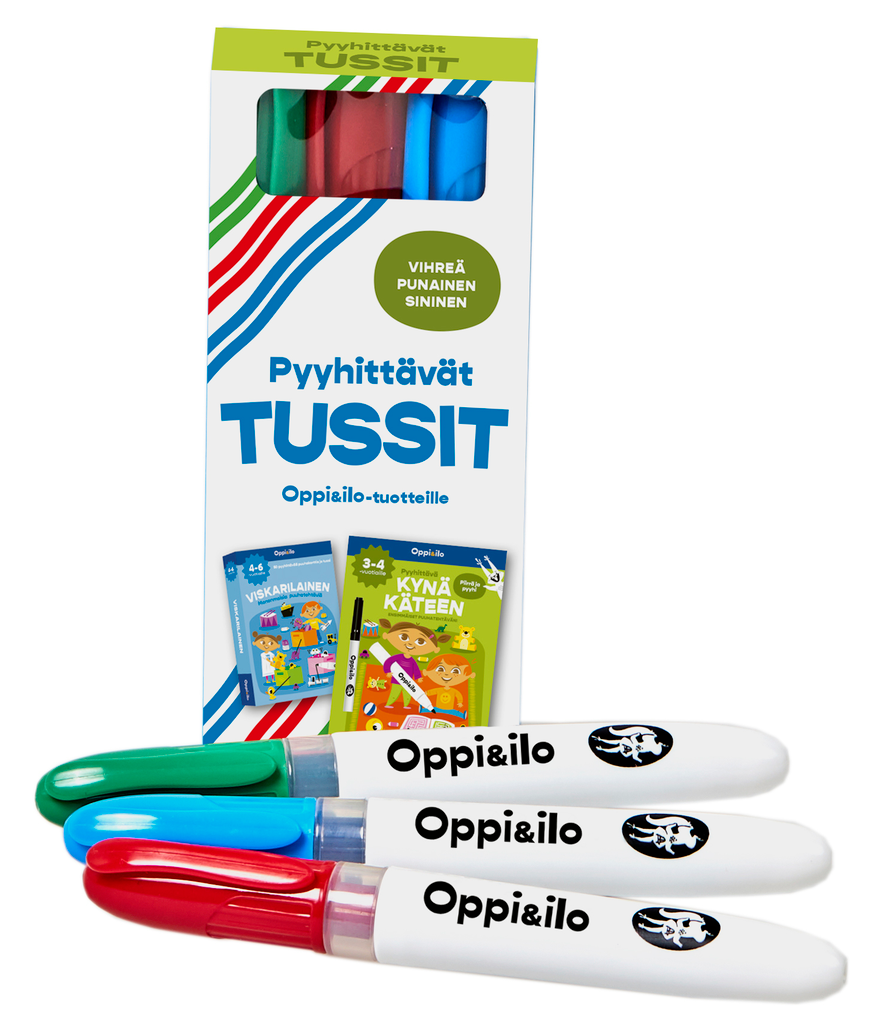 Oppi&ilo - Wipable markers - green, red, blue