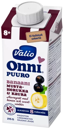 Valio Onni® Banan-svartvinbärsgröt 215 g UHT (från 8 månader) 15 st