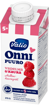 15 x Valio Onni® vadelma-kaurapuuro 215 g UHT (alkaen 5 kk)