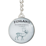 Round glass Suomi key chain