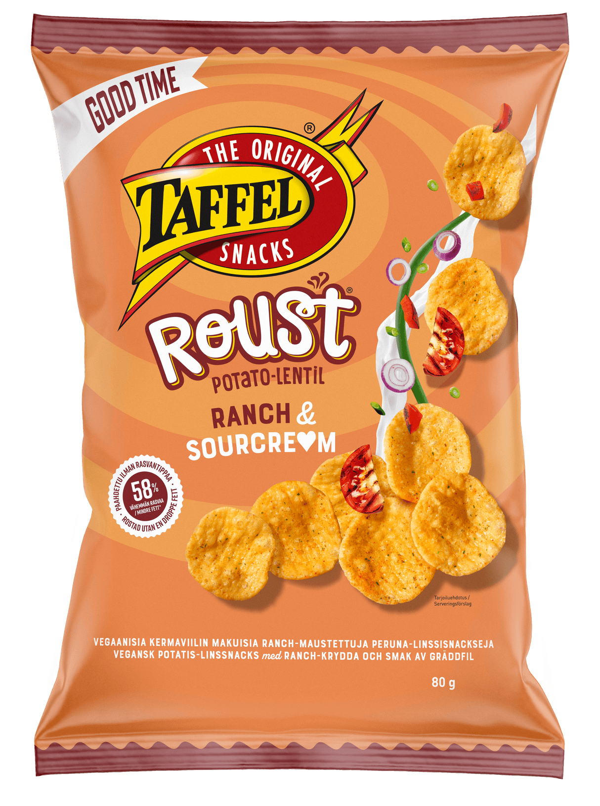 Taffel Roust ranch & sourcre*m roasted potato-lentil snacks 80g