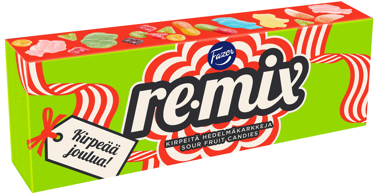 Fazer Remix Kirpeää joulua karkkirasia 450g
