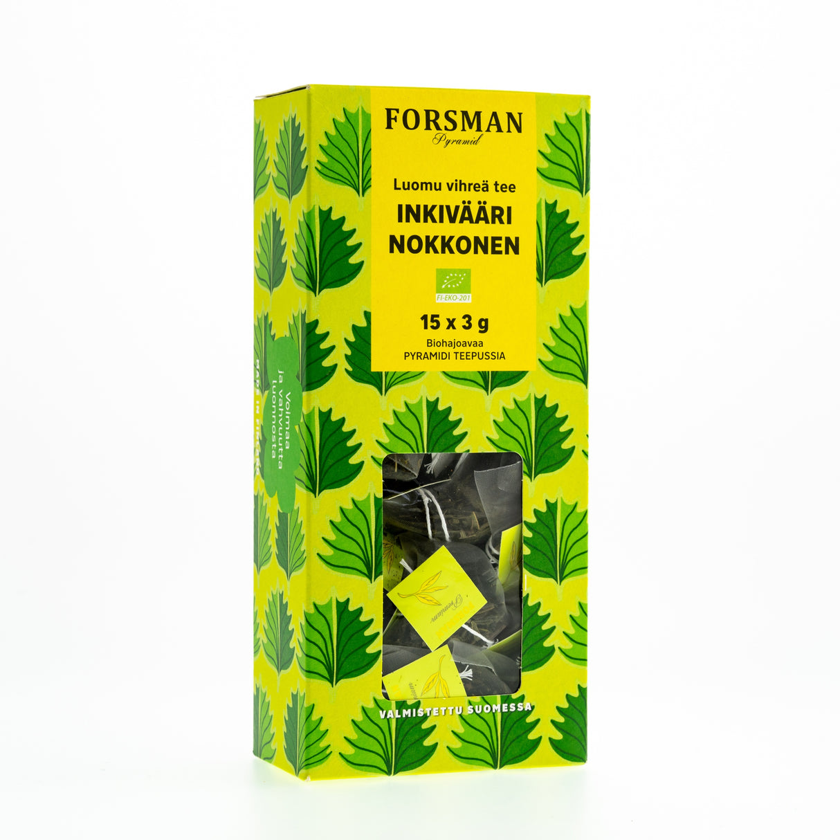 Forsman Pyramid Organic Ginger-Nettle Green flavored organic tea 15x3g