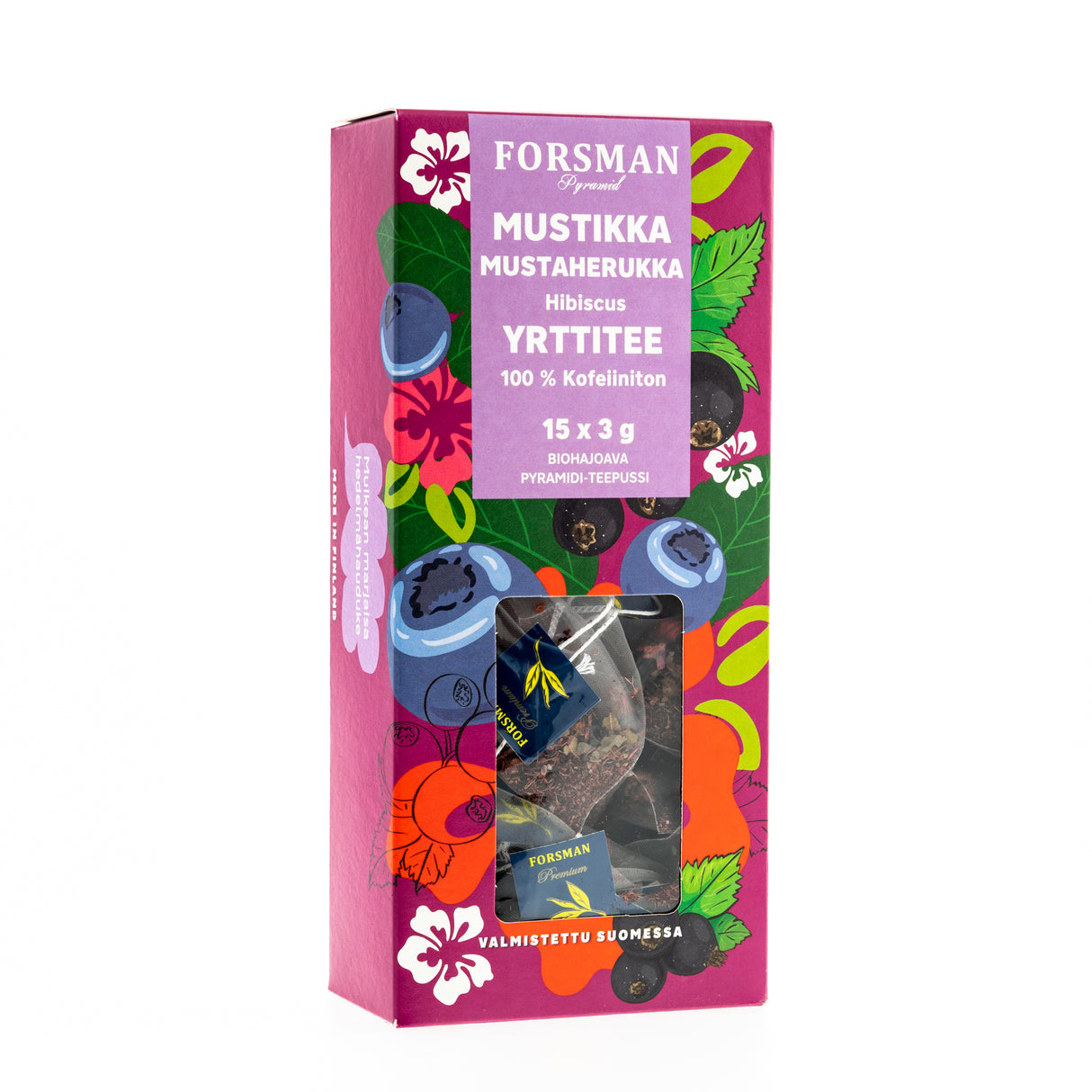 Forsman Pyramid Mustikka Mustaherukka Hibiscus 15x3g