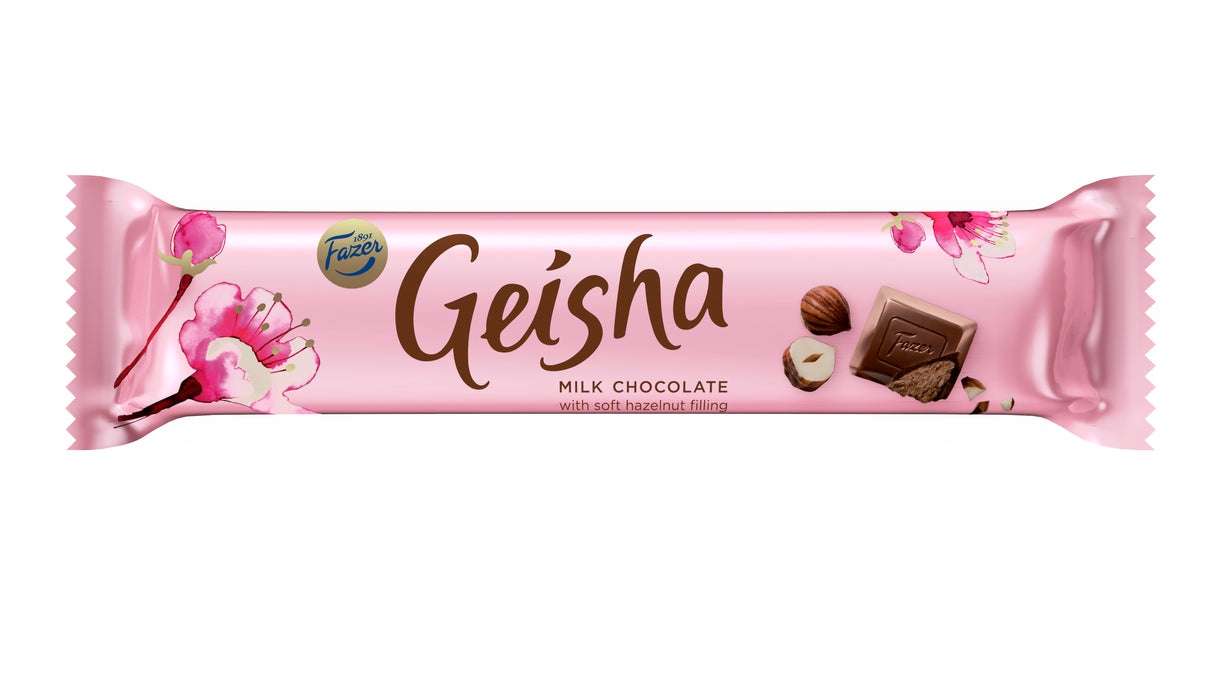 Fazer Geisha hazelnut nougat milk chocolate bar 37g 5-PACK