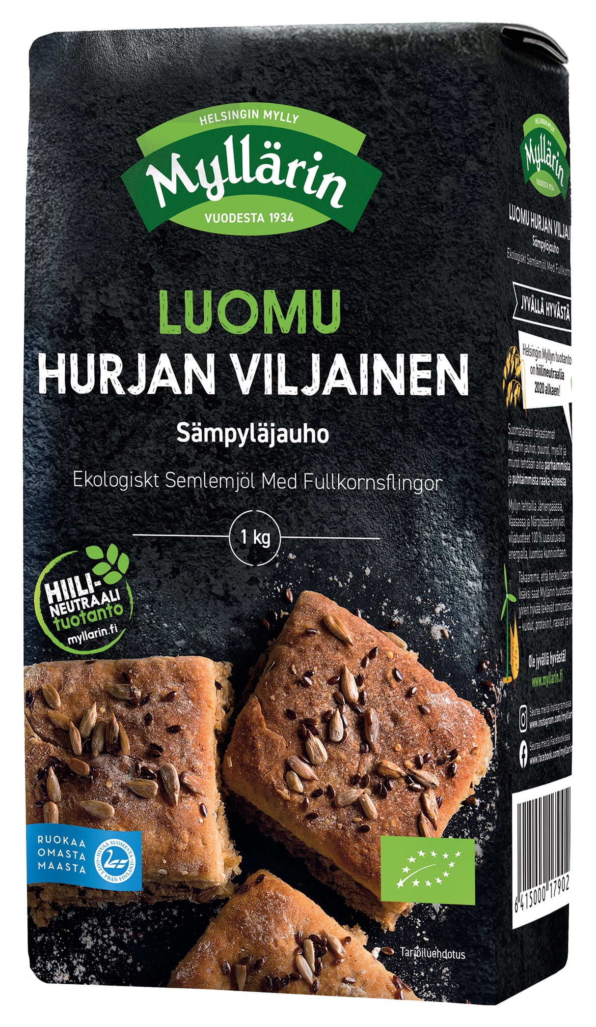 Myllärin 1kg Luomu Hurjan Viljainen sämpyläjauho