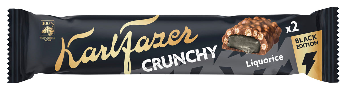 Karl Fazer Crunchy Black Edition suklaapatukka 55g 5-PACK