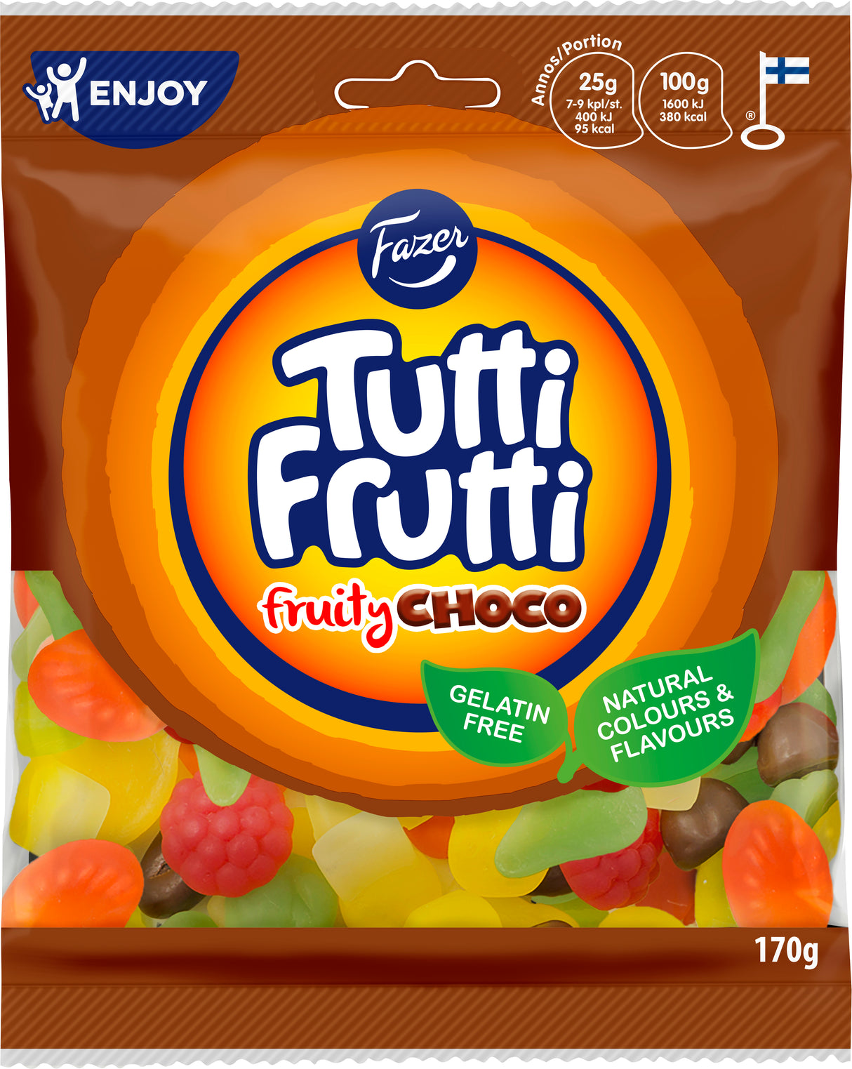 Fazer Tutti Frutti Fruity Choco Süßigkeitentüte 170g