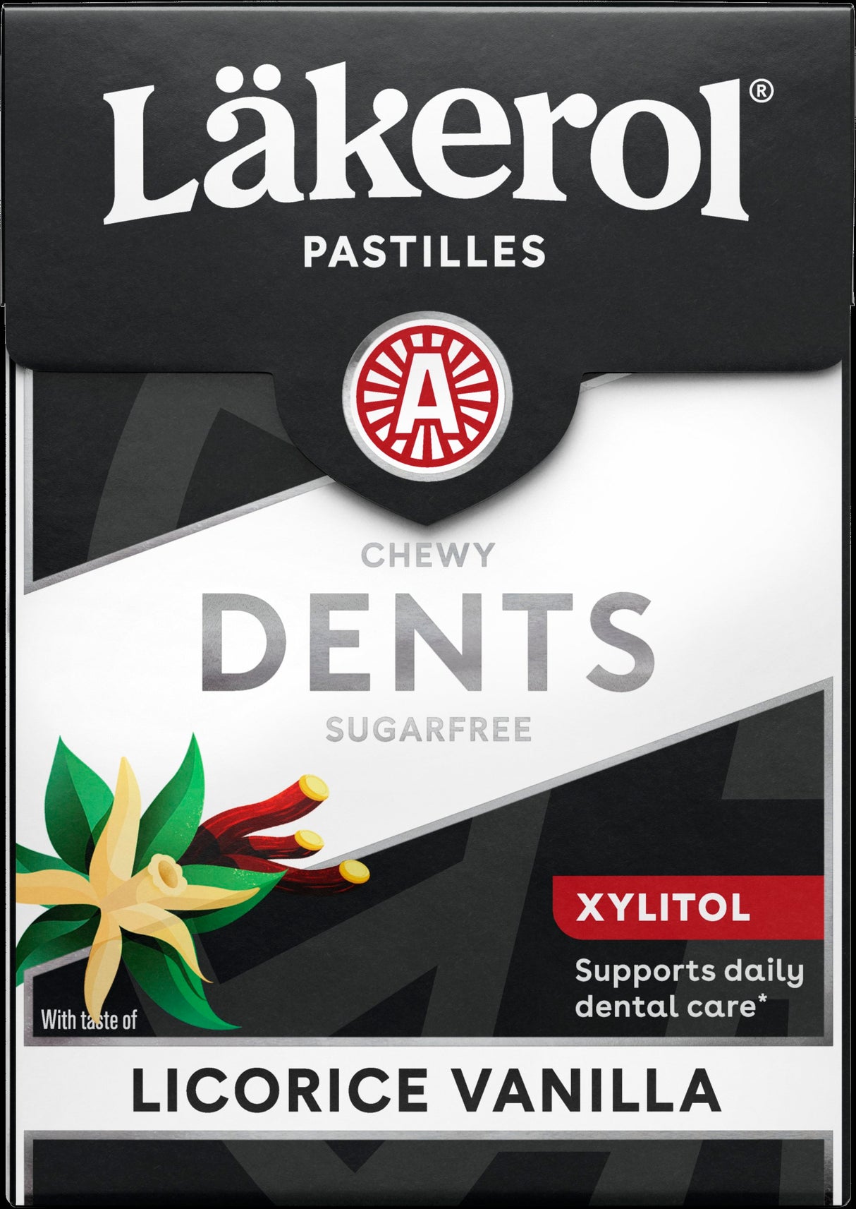 Läkerol Dents Lakrits vanilj ksylitolipastill 85g