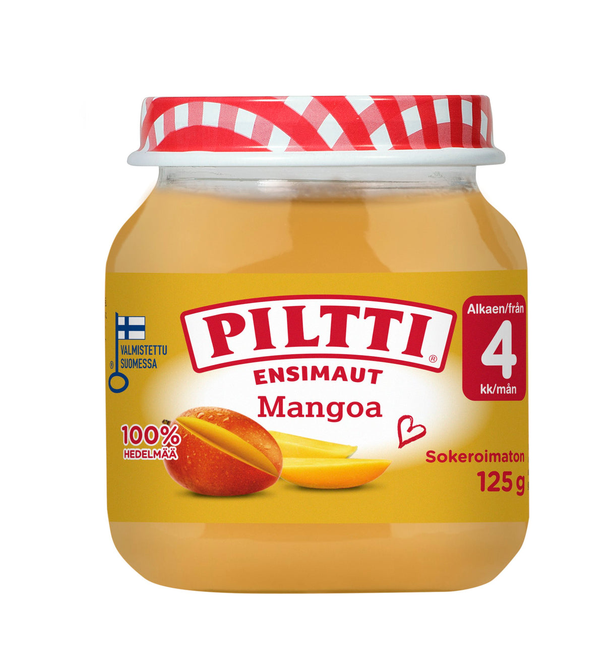 Piltti First taste 125g Mango fruit puree 4 months 12PCS MULTIPACK