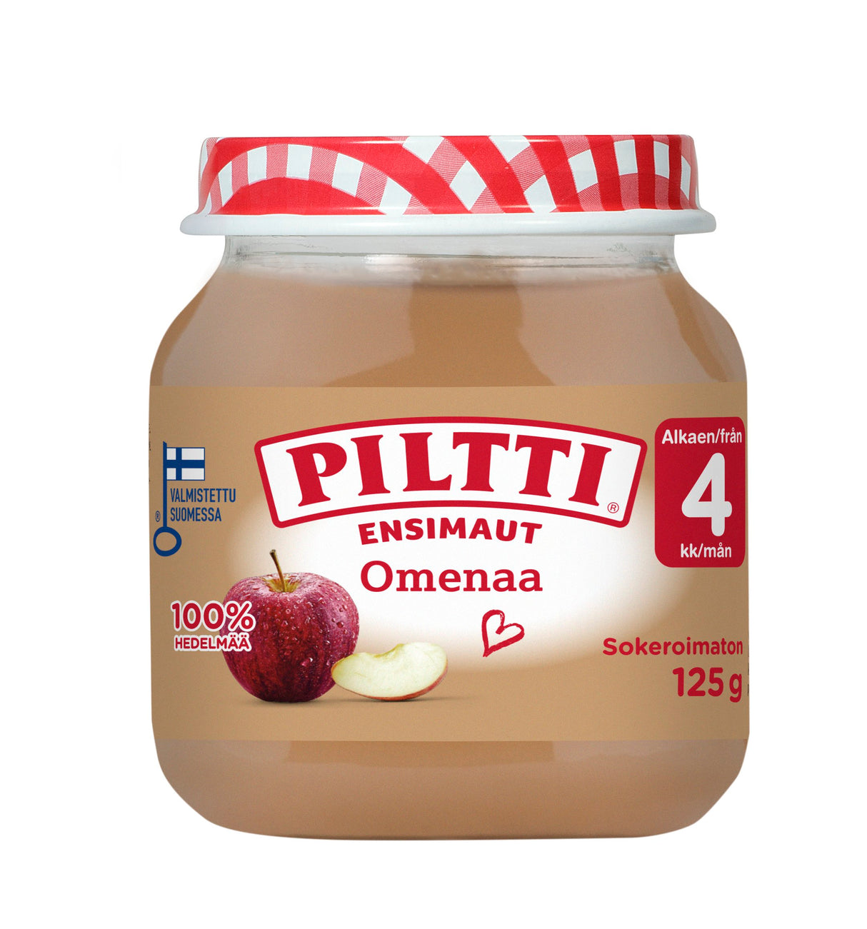 Piltti First taste 125g Apple fruit puree 4 months 12PCS SAVING PACKAGE