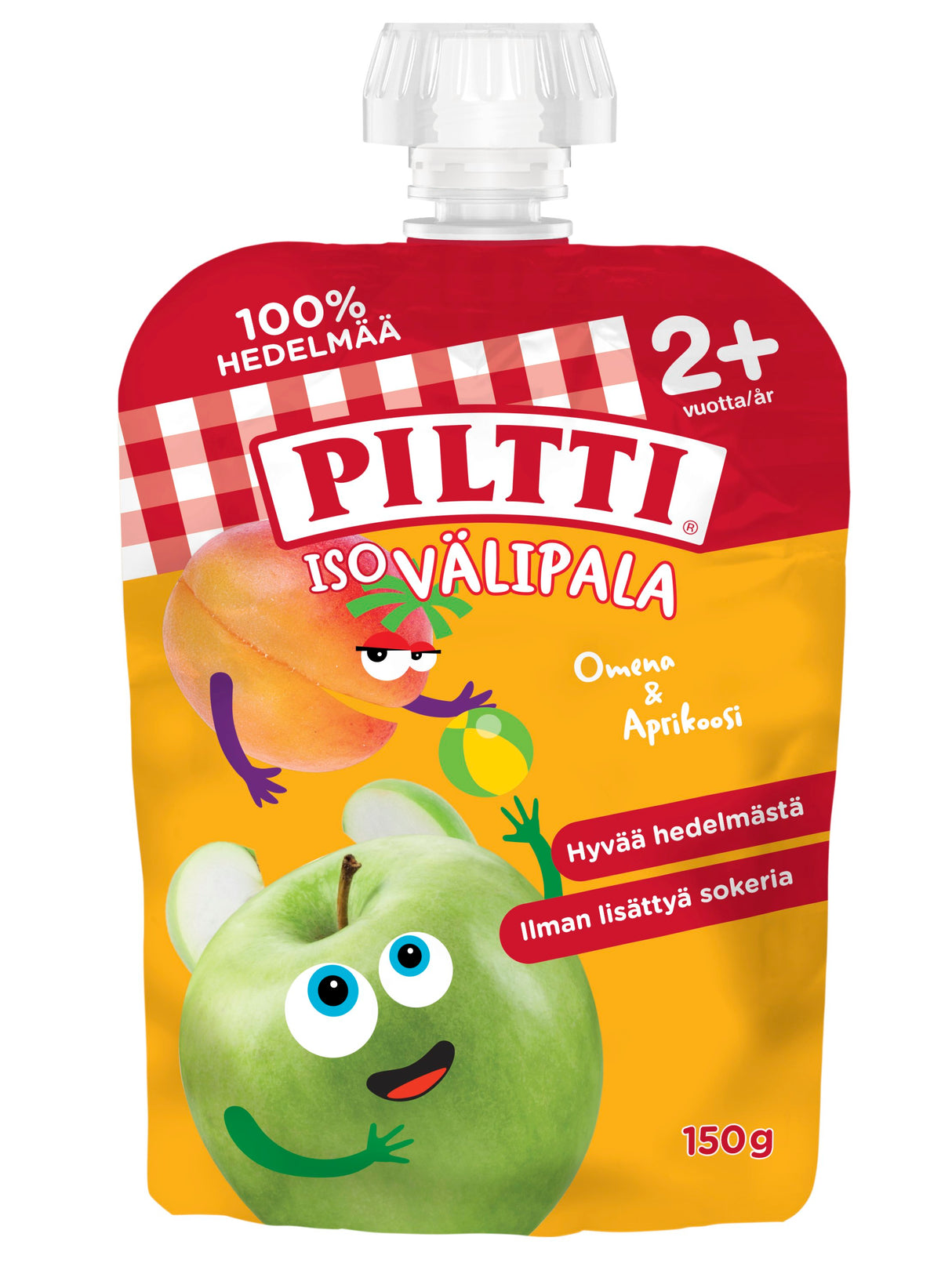 Piltti Iso Välipala 150g Omena ja Aprikoosi 2+v annospussi 6KPL MONIPAKAUS