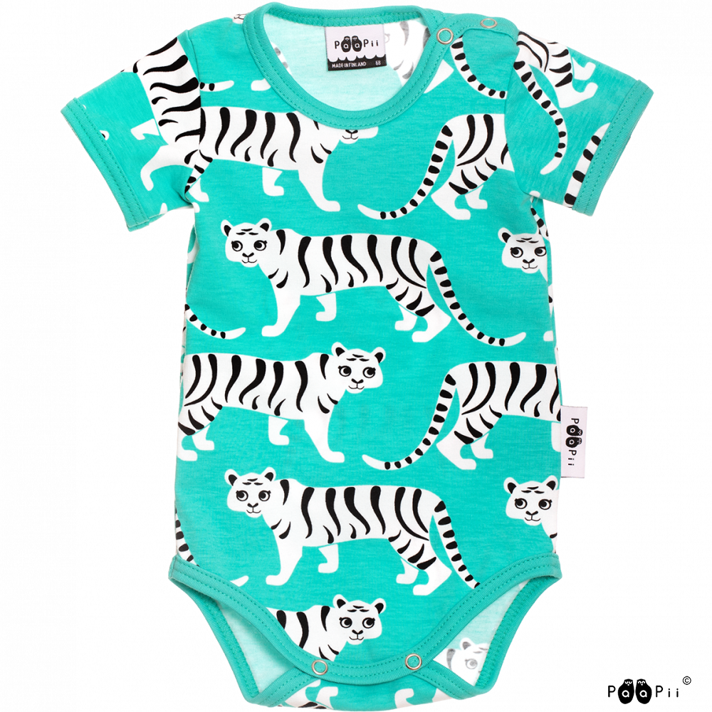 PaaPii - "Tiger Parade" - turquoise summer bodysuit