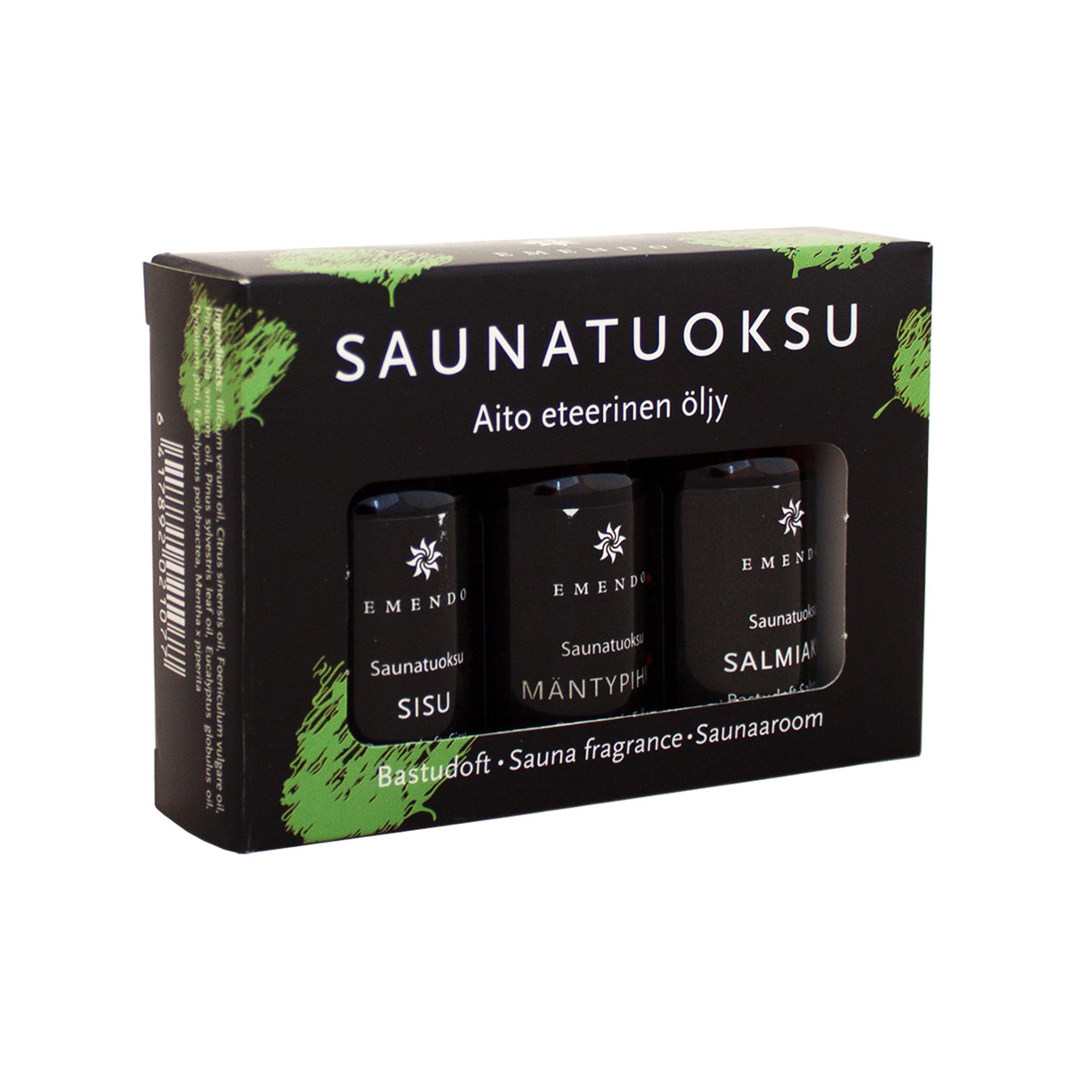 Emendo Saunadofter Salmiakki, Tallharpiksdoft och Sisu 3x10ml