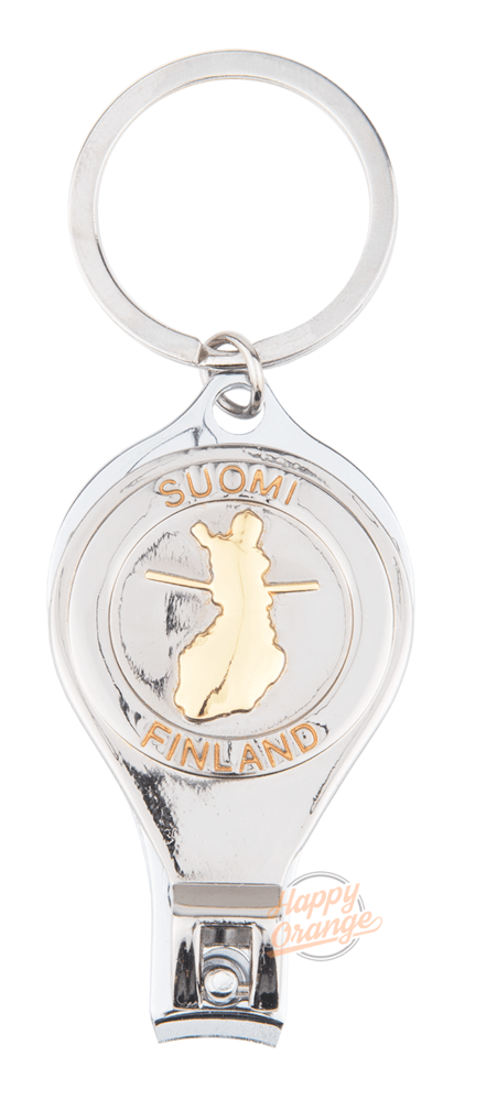 Happy Orange Map of Finland Nail scissors key chain