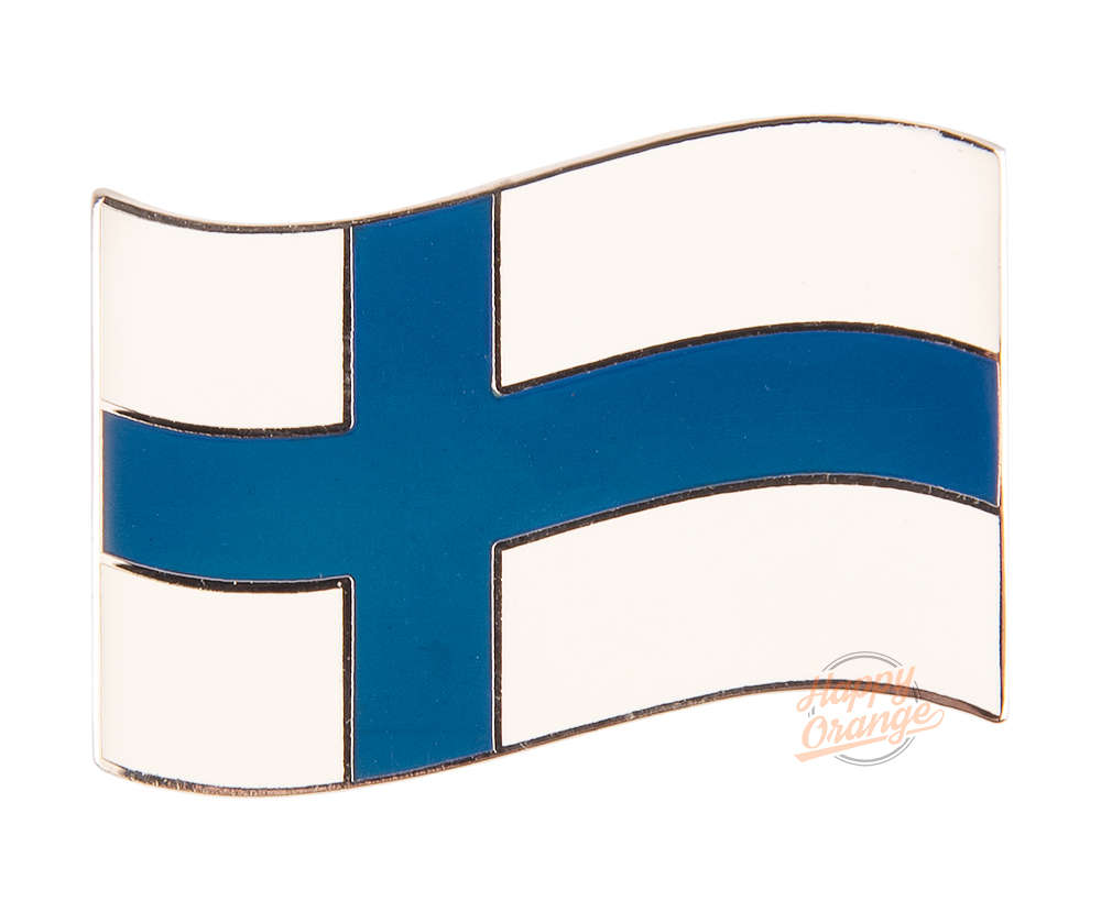 Happy Orange Flag of Finland - pin