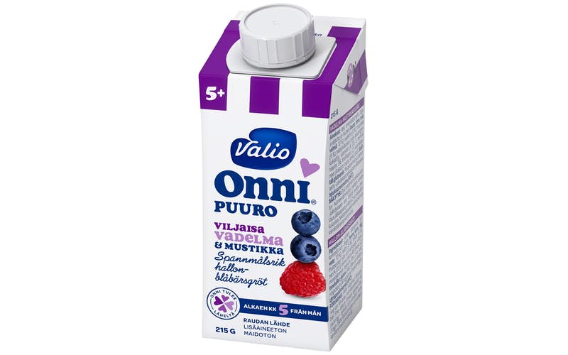 Valio Onni raspberry-blueberry porridge 215 g UHT 15 pcs