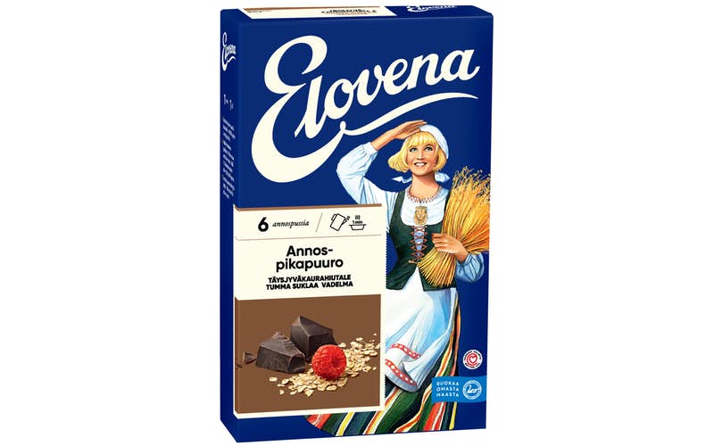 Elovena 210g dark chocolate-raspberry instant oatmeal