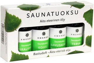 Emendo Saunatuoksut Eukalyptus, Koivu, Savusauna Ja Terva 4x10ml