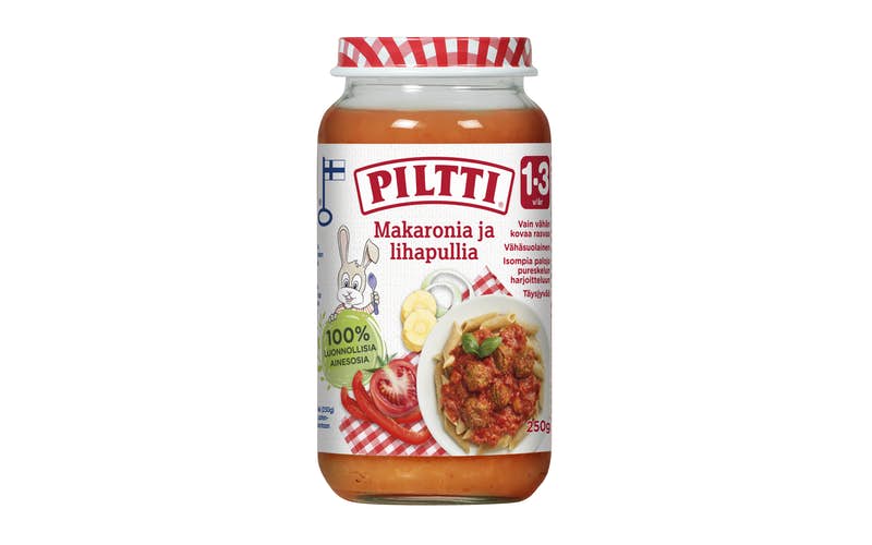 Piltti 250g Makaronia ja lihapullia lastenateria 1-3v 12KPL SÄÄSTÖPAKKAUS