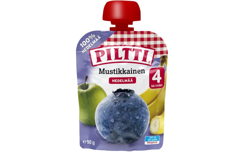 Piltti 90g Blåbärsfruktpuré 4 månaders portionspåse 7 st MULTIPACK