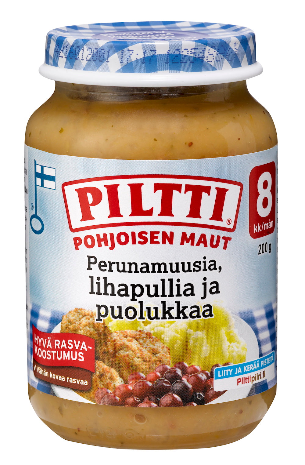 Piltti Nordische Geschmäcker 190g Kartoffelbrei mit Fleischbällchen und Preiselbeeren Kindergericht ab 8 Monaten 12 Stück SPARPACKUNG