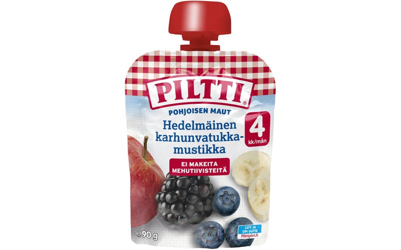 Piltti Nordische Geschmäcker 90g Fruchtige Brombeer-Heidelbeere 4 Monate Portionsbeutel 8 Stück MEHRPACKUNG