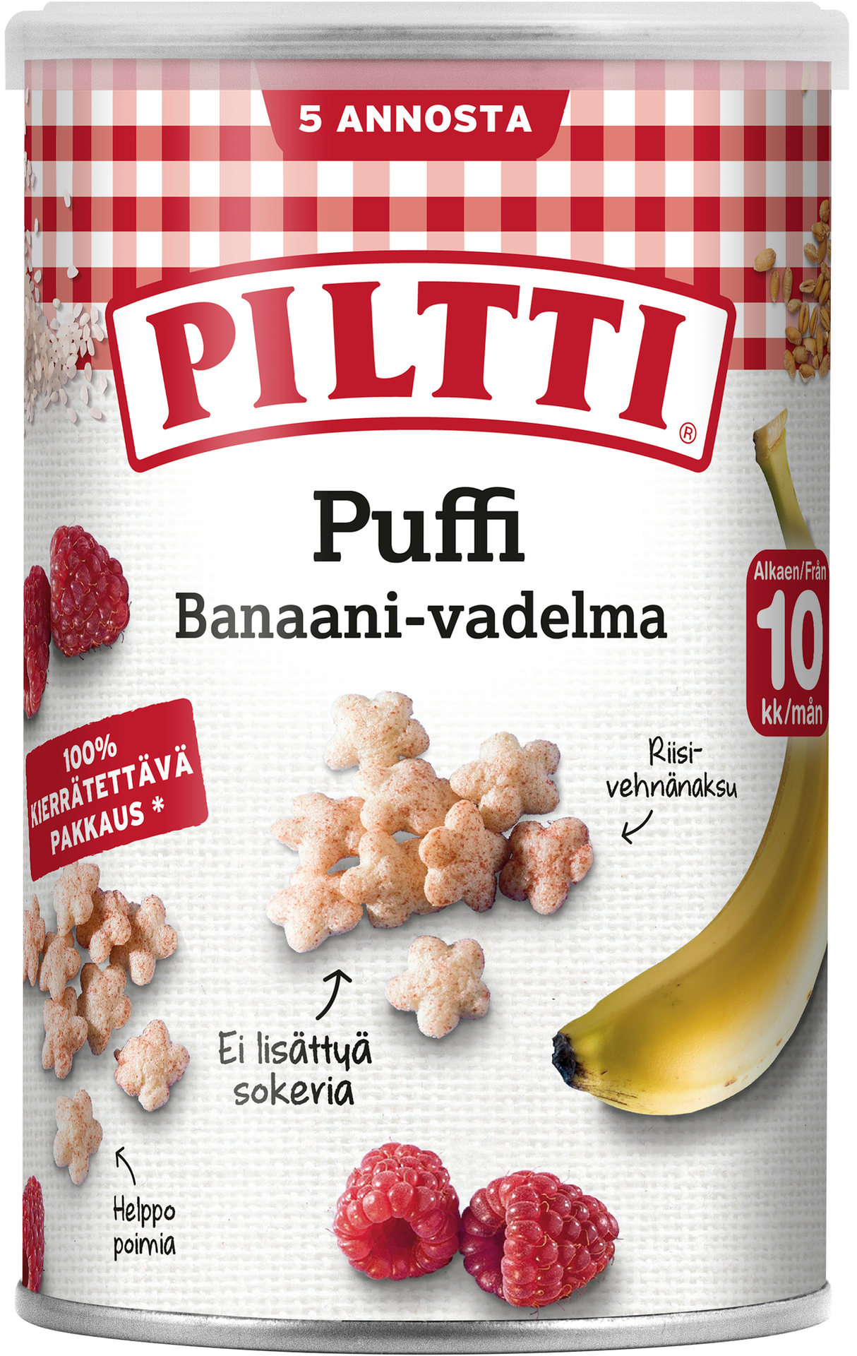 Piltti Puffi Banana raspberry 35g 10 months