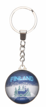 Round glass Suomi key chain